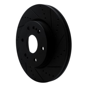 Cadillac Escalade ESV Brake Rotor (1) - Front Right - R1 Concepts - Drilled & Slotted - Black - `19-`26